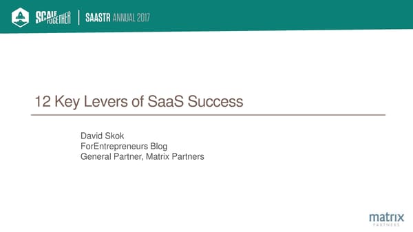 12 Key Levers of SaaS Success - Page 1