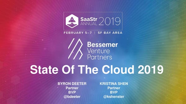 State of the Cloud 2019 from Bessemer Venture Partners - Page 41